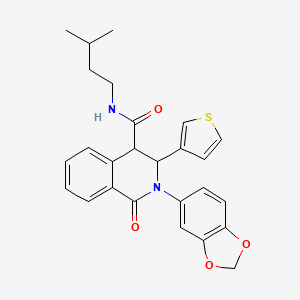 2-(1,3-benzodioxol-5-yl)-N-(3-methylbutyl)-1-oxo-3-thiophen-3-yl-3,4-dihydroisoquinoline-4-carboxamide