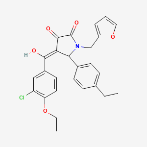 molecular formula C26H24ClNO5 B2447421 4-[(3-chloro-4-ethoxyphenyl)carbonyl]-5-(4-ethylphenyl)-1-(furan-2-ylmethyl)-3-hydroxy-1,5-dihydro-2H-pyrrol-2-one CAS No. 867136-68-3
