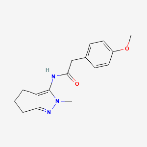 molecular formula C16H19N3O2 B2447425 2-(4-methoxyphenyl)-N-(2-methyl-2,4,5,6-tetrahydrocyclopenta[c]pyrazol-3-yl)acetamide CAS No. 1210394-93-6
