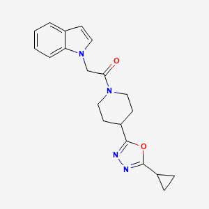 1-(4-(5-cyclopropyl-1,3,4-oxadiazol-2-yl)piperidin-1-yl)-2-(1H-indol-1-yl)ethanone