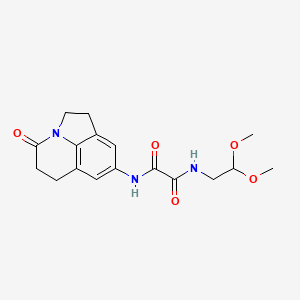 molecular formula C17H21N3O5 B2447436 N1-(2,2-dimethoxyethyl)-N2-(4-oxo-2,4,5,6-tetrahydro-1H-pyrrolo[3,2,1-ij]quinolin-8-yl)oxalamide CAS No. 898462-14-1