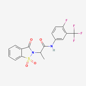 2-(1,1-dioxido-3-oxobenzo[d]isothiazol-2(3H)-yl)-N-(4-fluoro-3-(trifluoromethyl)phenyl)propanamide