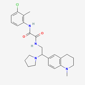 molecular formula C25H31ClN4O2 B2447442 N'-(3-chloro-2-methylphenyl)-N-[2-(1-methyl-1,2,3,4-tetrahydroquinolin-6-yl)-2-(pyrrolidin-1-yl)ethyl]ethanediamide CAS No. 922012-99-5