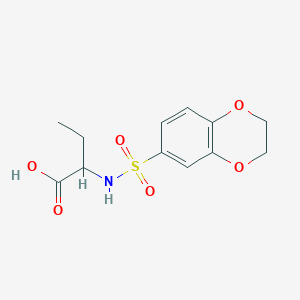 molecular formula C12H15NO6S B2447445 2-(2,3-Dihydro-benzo[1,4]dioxine-6-sulfonylamino)-butyric acid CAS No. 301301-44-0