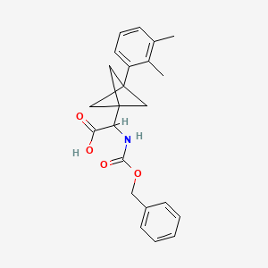 molecular formula C23H25NO4 B2447446 2-[3-(2,3-Dimethylphenyl)-1-bicyclo[1.1.1]pentanyl]-2-(phenylmethoxycarbonylamino)acetic acid CAS No. 2287265-81-8