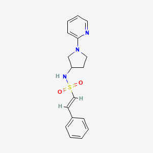 molecular formula C17H19N3O2S B2447453 (E)-2-phenyl-N-(1-(pyridin-2-yl)pyrrolidin-3-yl)ethenesulfonamide CAS No. 1799269-30-9