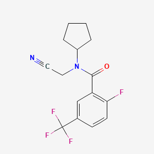 molecular formula C15H14F4N2O B2447454 N-(cyanomethyl)-N-cyclopentyl-2-fluoro-5-(trifluoromethyl)benzamide CAS No. 2094513-77-4