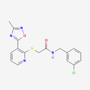N-(3-chlorobenzyl)-2-((3-(3-methyl-1,2,4-oxadiazol-5-yl)pyridin-2-yl)thio)acetamide