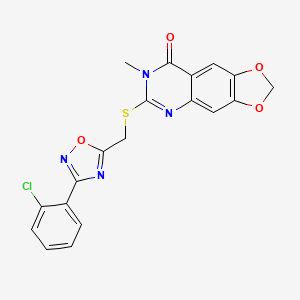 molecular formula C19H13ClN4O4S B2447461 N-{5-[1-(4-ethoxyphenyl)-5-oxopyrrolidin-3-yl]-1,3,4-oxadiazol-2-yl}-2-(4-ethylphenoxy)acetamide CAS No. 1112013-03-2