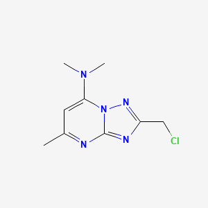 molecular formula C9H12ClN5 B2447464 2-(chloromethyl)-N,N,5-trimethyl-[1,2,4]triazolo[1,5-a]pyrimidin-7-amine CAS No. 1280654-95-6