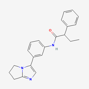 molecular formula C22H23N3O B2447465 N-(3-(6,7-dihydro-5H-pyrrolo[1,2-a]imidazol-3-yl)phenyl)-2-phenylbutanamide CAS No. 1421476-79-0