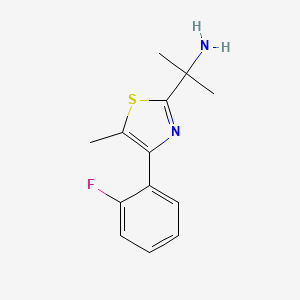 molecular formula C13H15FN2S B2447472 2-[4-(2-Fluorophenyl)-5-methyl-1,3-thiazol-2-yl]propan-2-amine CAS No. 1713906-53-6