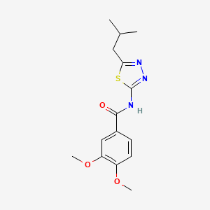 molecular formula C15H19N3O3S B2447475 3,4-dimethoxy-N-[5-(2-methylpropyl)-1,3,4-thiadiazol-2-yl]benzamide CAS No. 636993-55-0