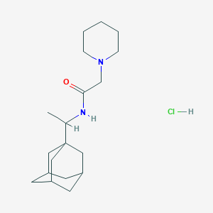 molecular formula C19H33ClN2O B2447476 N-[1-(Adamantan-1-YL)ethyl]-2-(piperidin-1-YL)acetamide hydrochloride CAS No. 1052415-88-9