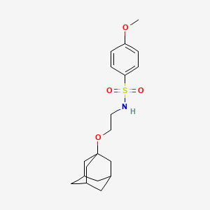 molecular formula C19H27NO4S B2447480 N-[2-(adamantan-1-yloxy)ethyl]-4-methoxybenzene-1-sulfonamide CAS No. 446028-82-6
