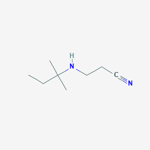 molecular formula C8H16N2 B2447482 3-[(2-Methylbutan-2-yl)amino]propanenitrile CAS No. 244190-07-6