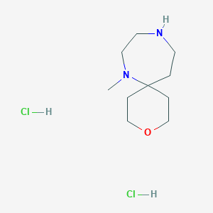 molecular formula C10H22Cl2N2O B2447483 7-Methyl-3-oxa-7,10-diazaspiro[5.6]dodecane dihydrochloride CAS No. 2229308-55-6