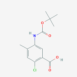 molecular formula C13H16ClNO4 B2447496 2-Chloro-4-methyl-5-[(2-methylpropan-2-yl)oxycarbonylamino]benzoic acid CAS No. 2248350-02-7