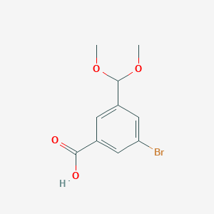 molecular formula C10H11BrO4 B2447502 3-溴-5-(二甲氧甲基)苯甲酸 CAS No. 1951441-78-3