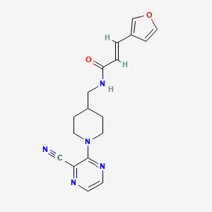 B2447506 (E)-N-((1-(3-cyanopyrazin-2-yl)piperidin-4-yl)methyl)-3-(furan-3-yl)acrylamide CAS No. 1798428-54-2