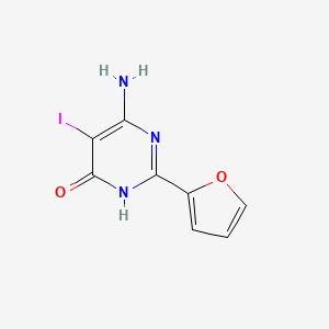 B2447508 6-Amino-2-(furan-2-yl)-5-iodopyrimidin-4-ol CAS No. 1396880-65-1