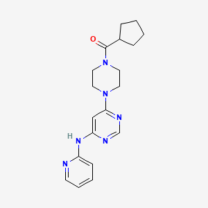 molecular formula C19H24N6O B2447516 Cyclopentyl(4-(6-(pyridin-2-ylamino)pyrimidin-4-yl)piperazin-1-yl)methanone CAS No. 1421462-37-4