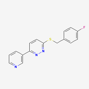 molecular formula C16H12FN3S B2447527 3-((4-Fluorobenzyl)thio)-6-(pyridin-3-yl)pyridazine CAS No. 872701-40-1