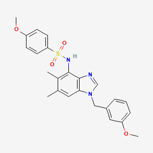 molecular formula C24H25N3O4S B2447528 4-甲氧基-N-[1-(3-甲氧基苄基)-5,6-二甲基-1H-1,3-苯并咪唑-4-基]苯磺酰胺 CAS No. 338955-15-0