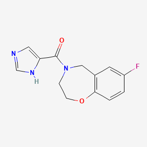 molecular formula C13H12FN3O2 B2447537 (7-fluoro-2,3-dihydrobenzo[f][1,4]oxazepin-4(5H)-yl)(1H-imidazol-5-yl)methanone CAS No. 2034605-30-4