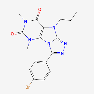 molecular formula C17H17BrN6O2 B2447540 3-(4-bromophenyl)-5,7-dimethyl-9-propyl-5H-[1,2,4]triazolo[4,3-e]purine-6,8(7H,9H)-dione CAS No. 921511-79-7