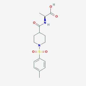 molecular formula C16H22N2O5S B2447541 N-[1-(4-methylbenzene-1-sulfonyl)piperidine-4-carbonyl]-L-alanine CAS No. 956683-71-9
