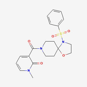 1-methyl-3-(4-(phenylsulfonyl)-1-oxa-4,8-diazaspiro[4.5]decane-8-carbonyl)pyridin-2(1H)-one
