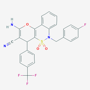 2-Amino-6-(4-fluorobenzyl)-4-[4-(trifluoromethyl)phenyl]-4,6-dihydropyrano[3,2-c][2,1]benzothiazine-3-carbonitrile 5,5-dioxide