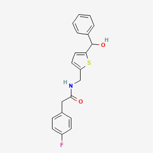 2-(4-fluorophenyl)-N-((5-(hydroxy(phenyl)methyl)thiophen-2-yl)methyl)acetamide