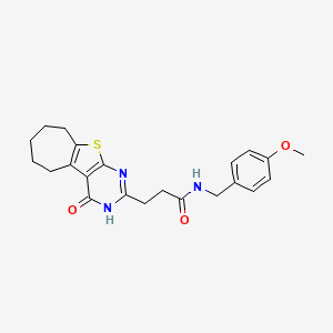 N-(4-methoxybenzyl)-3-(4-oxo-3,5,6,7,8,9-hexahydro-4H-cyclohepta[4,5]thieno[2,3-d]pyrimidin-2-yl)propanamide