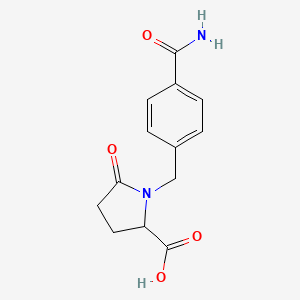 1-[(4-Carbamoylphenyl)methyl]-5-oxopyrrolidine-2-carboxylic acid