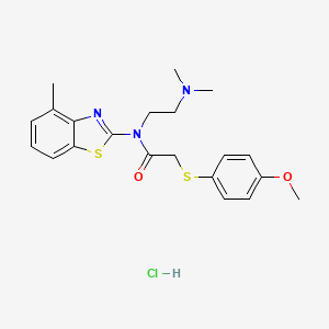 N-(2-(dimethylamino)ethyl)-2-((4-methoxyphenyl)thio)-N-(4-methylbenzo[d]thiazol-2-yl)acetamide hydrochloride