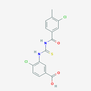 molecular formula C16H12Cl2N2O3S B2447579 4-CHLORO-3-[[[(3-CHLORO-4-METHYLBENZOYL)AMINO]THIOXOMETHYL]AMINO]-BENZOIC ACID CAS No. 533920-69-3