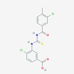 molecular formula C16H12Cl2N2O3S B2447579 4-Chloro-3-({[(3-chloro-4-methylphenyl)carbonyl]carbamothioyl}amino)benzoic acid CAS No. 533920-69-3