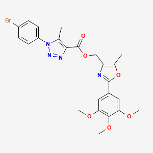 molecular formula C24H23BrN4O6 B2447581 [5-甲基-2-(3,4,5-三甲氧基苯基)-1,3-噁唑-4-基]甲基-1-(4-溴苯基)-5-甲基-1H-1,2,3-三唑-4-甲酸酯 CAS No. 1223778-10-6