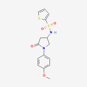 molecular formula C15H16N2O4S2 B2447587 N-(1-(4-methoxyphenyl)-5-oxopyrrolidin-3-yl)thiophene-2-sulfonamide CAS No. 905686-08-0