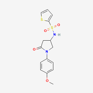 molecular formula C15H16N2O4S2 B2447587 N-[1-(4-methoxyphenyl)-5-oxopyrrolidin-3-yl]thiophene-2-sulfonamide CAS No. 905686-08-0
