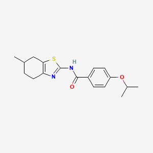 molecular formula C18H22N2O2S B2447589 4-isopropoxy-N-(6-methyl-4,5,6,7-tetrahydrobenzo[d]thiazol-2-yl)benzamide CAS No. 681236-27-1