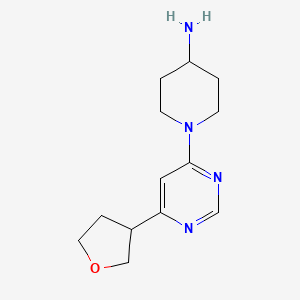 B2447590 1-[6-(Oxolan-3-yl)pyrimidin-4-yl]piperidin-4-amine CAS No. 2098056-94-9