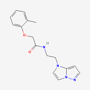 molecular formula C16H18N4O2 B2447591 N-(2-(1H-imidazo[1,2-b]pyrazol-1-yl)ethyl)-2-(o-tolyloxy)acetamide CAS No. 1797628-76-2