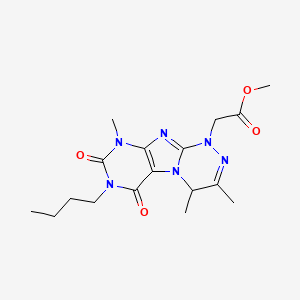 molecular formula C17H24N6O4 B2447596 methyl 2-(7-butyl-3,4,9-trimethyl-6,8-dioxo-6,7,8,9-tetrahydro-[1,2,4]triazino[3,4-f]purin-1(4H)-yl)acetate CAS No. 923509-06-2