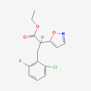 molecular formula C14H13ClFNO3 B2447599 Ethyl 3-(2-chloro-6-fluorophenyl)-2-(5-isoxazolyl)propanoate CAS No. 477888-06-5