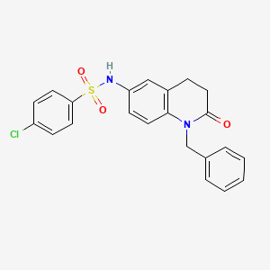 molecular formula C22H19ClN2O3S B2447613 N-(1-benzyl-2-oxo-1,2,3,4-tetrahydroquinolin-6-yl)-4-chlorobenzene-1-sulfonamide CAS No. 941992-09-2