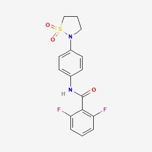 molecular formula C16H14F2N2O3S B2447625 N-(4-(1,1-dioxidoisothiazolidin-2-yl)phenyl)-2,6-difluorobenzamide CAS No. 899728-73-5