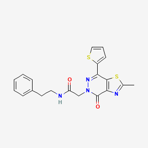 2-(2-methyl-4-oxo-7-(thiophen-2-yl)thiazolo[4,5-d]pyridazin-5(4H)-yl)-N-phenethylacetamide